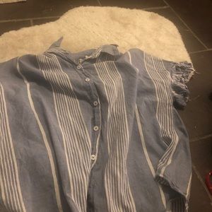 Blue and white striped top never worn